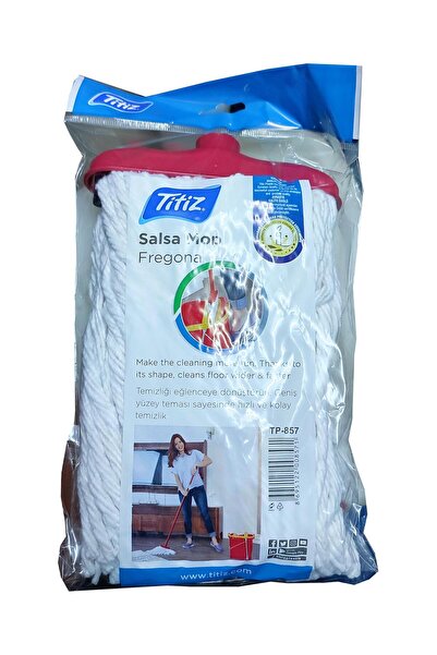 sska Titiz Salsa TP-857 Yedek Geniş Takozlu Islak İpli Mop Paspas Başlığı - P...
