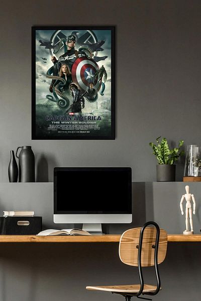 Saturn Pictură înrămată Captain America - Poster The Winter Soldier Marvel