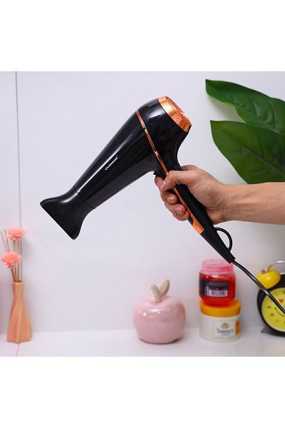 Olsenmark 1800–2100w Hair Dryer | 2 Speeds, 3 Heat Levels, Cool Shot | Hanging Loop | Red & Black