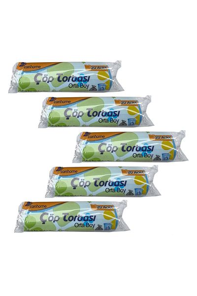 Canhome Blue Medium Size 55X60 Cm. 30 Liter Garbage Bag Garbage Bag - 5 Rolls of 20