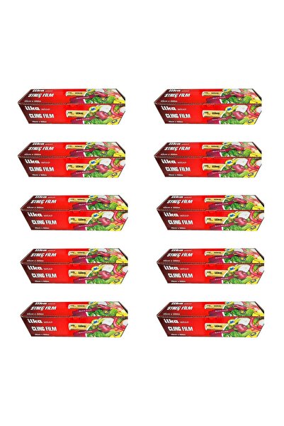 İlka Şeffaf Mutfak Rulo Streç Film Folyo - 45 Cm. x 500 Metre - Gıdaya Uygun - 10 Paket