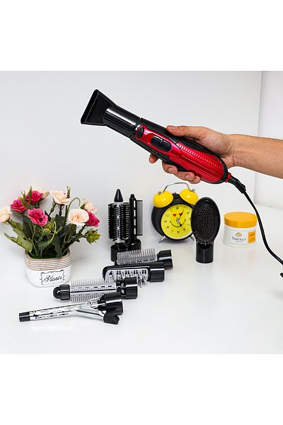 Olsenmark 9-in-1 Hair Styler | Curl, Straighten, Wave | 3 Heat, 2 Speed, Cold Shot | 2y Warranty