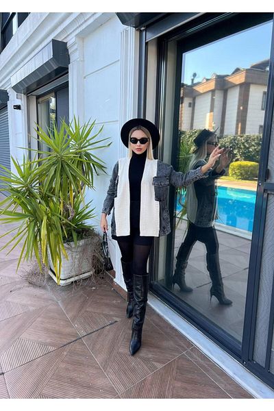 For Angels Denim Hair Braided Mercerized Jacket with Sleeves