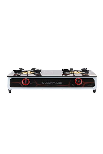 Olsenmark Gas Cooker- OMK7021/ Tempered Glass Top Panel, Double Burner