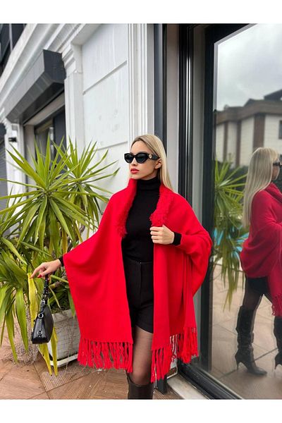 For Angels Cardigan șal tricot cu guler de blană