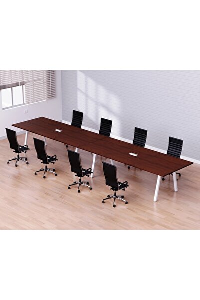 Mahmayi Bentuk 139-36 8 Seater Conference Meeting Table - Modern Office Furniture-(Apple Cherry)