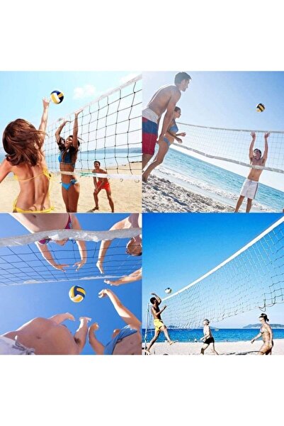 Hsport 9.5 Metre Taşınabilir Pratik Ve Profesyonel Voleybol Filesi Beach&okul&sahil&otel Tipi Voleybol Ağı