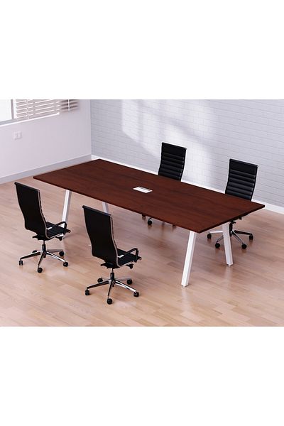 Mahmayi Bentuk 139-18 4 Seater Conference Meeting Table - Modern Office Furniture-(Apple Cherry)