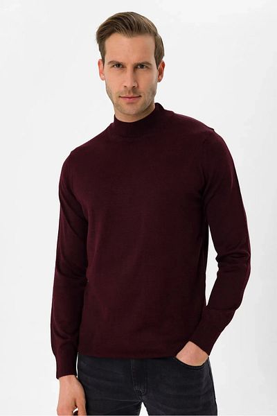SÜVARİ Comfortable Fit Half Fishing Neck Would Solid Color Quality Thin Knitting Sweater