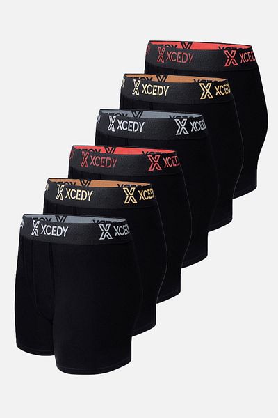 CEDY DENIM Ανδρικά Μαύρα Μπόξερ - 6 Πακέτο C4000, Βαμβάκι και Lycra