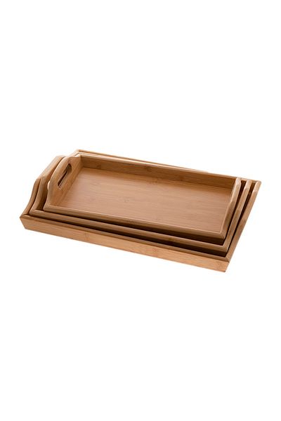 Dania 3-Piece Tray Set Beige 40x27x4cm