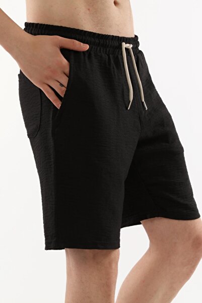 CEDY DENIM Men's Summer Synthetic Linen High Waist Elastic, Loose Fit Shorts C348