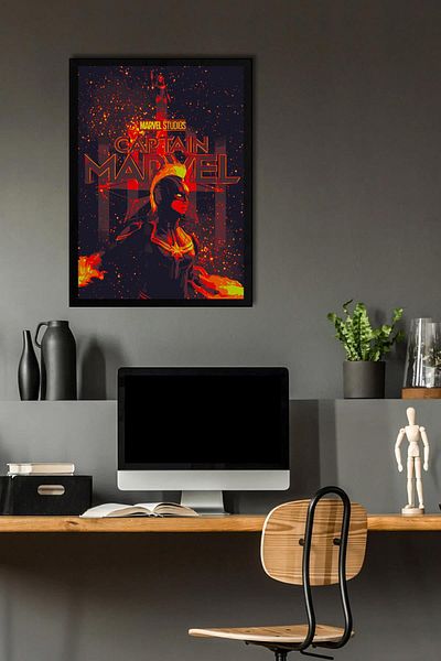 Saturn Pictură înrămată Captain Marvel - Pictură poster Captain Marvel