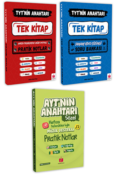 Anahtar Kitap 2026 Tyt'nin Anahtarı Süper 2'li Ve Ayt'nin Anahtarı Sözel Hafıza Teknikleriyle Pratik Notlar