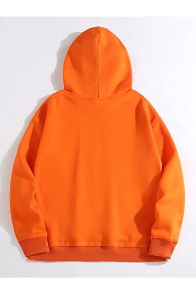 SILATU Φούτερ με κουκούλα Unisex με πορτοκαλί καρδιά