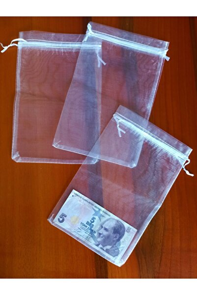 yörük tuhafiye Şeffaf Tül Kese ,50 Adet (15X24 CM) ,çeyiz ,dügün Havlu, Yasin, Hediyelik. Bohça Boy Organize Kese