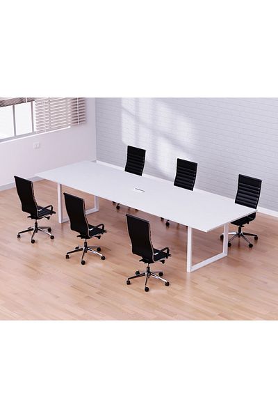 Mahmayi Vorm 136-24 Modern Conference-Meeting Table for Office, Home-(6 Seater, White)