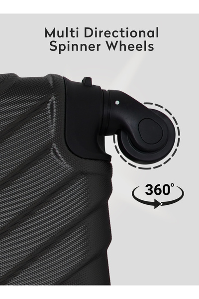 PARAJOHN Travel Luggage 3 Pcs Lightweight Trolley Set -ABS -DARK GREY