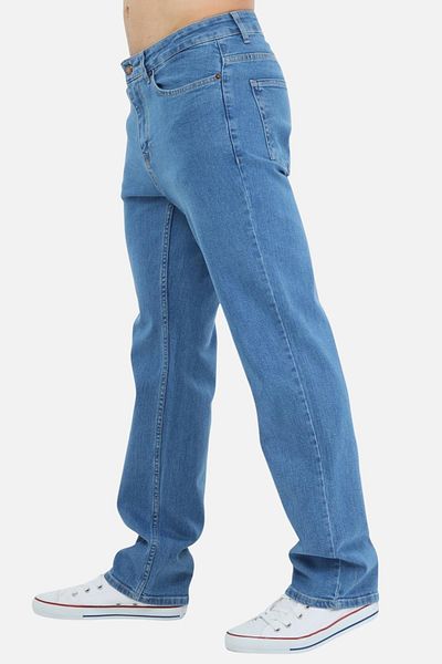 CEDY DENIM Marcus Hunter Jeans mit hoher Taille und dehnbarer Baggy-Passform - Hellblau C346