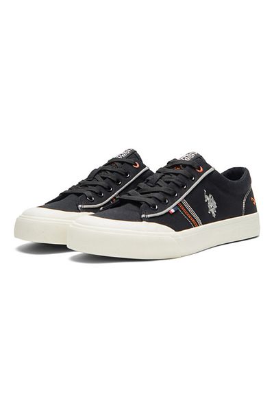 U.S. Polo Assn. Men's Black Low-Top Sneakers -Lightweight Stylish Lace-Up Design