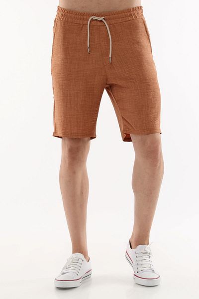 CEDY DENIM شورت رجالي صيفي من الكتان الصناعي عالي الخصر مرن فضفاض C348
