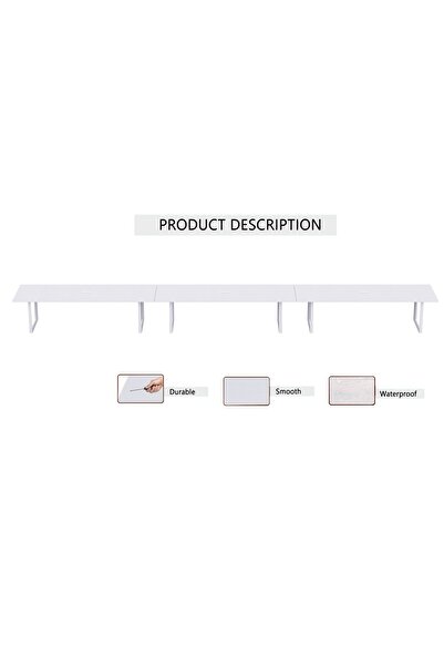 Mahmayi Vorm 136-72 Modern Conference-Meeting Table for Office, Home-(18 Seater, White)