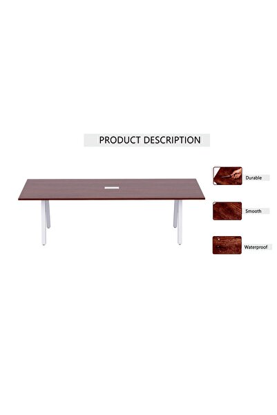 Mahmayi Bentuk 139-18 4 Seater Conference Meeting Table - Modern Office Furniture-(Apple Cherry)