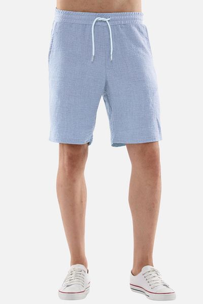 CEDY DENIM Ανδρικό καλοκαιρινό συνθετικό λινό ψηλόμεσο ελαστικό, φαρδύ σορτς C348