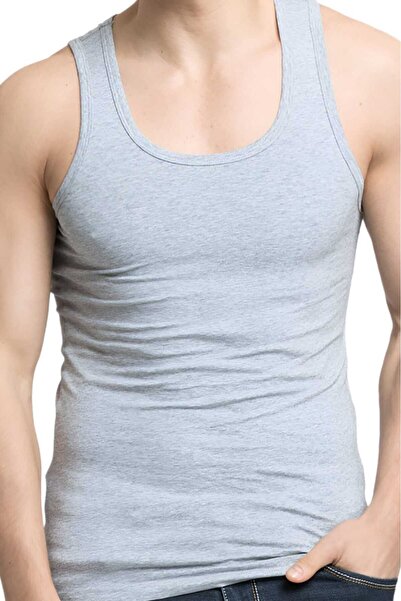 BAYTAŞ YILDIZ Men's Cotton Four Seasons Gray Tank Top