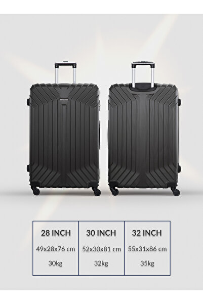 PARAJOHN Travel Luggage 3 Pcs Lightweight Trolley Set -ABS -DARK GREY