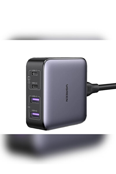 Ugreen Nexode 65W GaN 2 Masaüstü 4 Portlu Hızlı Şarj Cihazı İstasyonu 2xUSB-A, 2xUSB-C, Gri - 90747