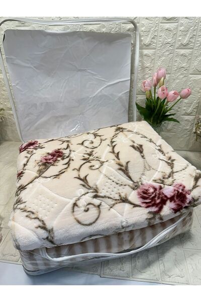 AKSU bej-gri 200x 240 - Pătură dublă