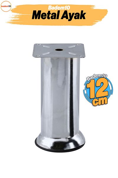 Badem10 Furniture Foot 12cm Chrome Plinth Seat Sofa Bed Sofa Bed Support Leg Metal Riser Feet