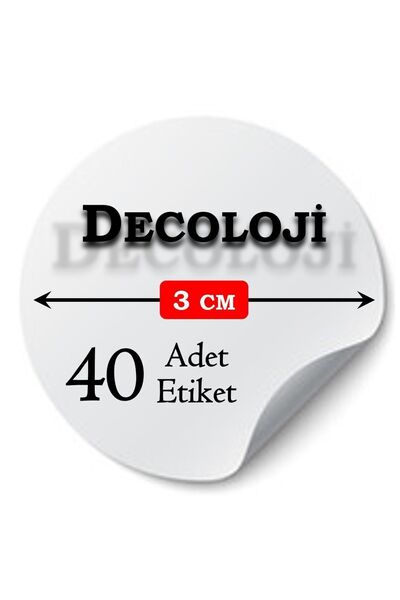 Decoloji Söz, Nişan, Kına, Mevlüt, Sünnet, Okul, Nikah Şekeri Isim Etiketi, Beyaz Yapışkanlı Kağıt, 40 Adet
