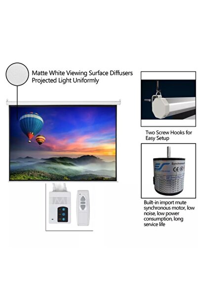 Taimi Electric Screen Projector With Remote Control - 350w X 300h Cm