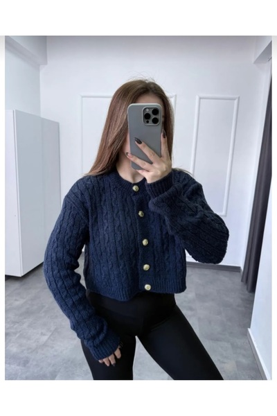 RECEP AYDIN Cardigan cu nasturi aurii tricotat pentru femei