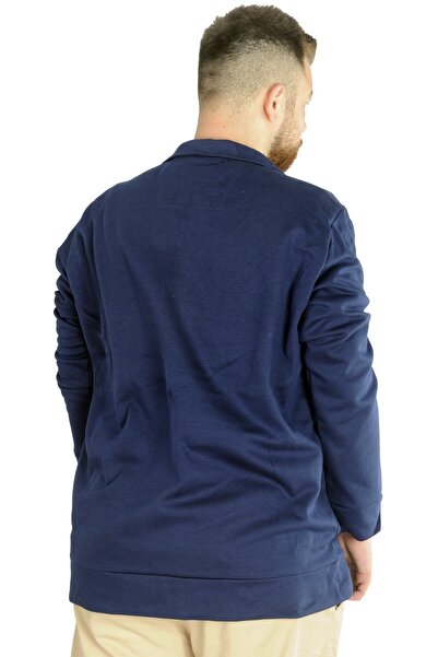 ModeXL Mode Xl Великий розмір Чоловічий кардиган на блискавці Stell з прямим коміром 20571 Indigo