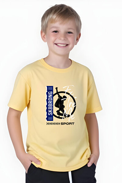 panios kids Tricou cu mânecă scurtă și gât rotund cu imprimeu SK Sport pentru...