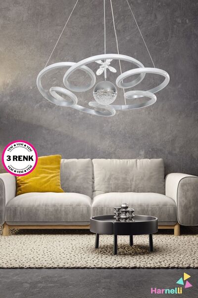 Harnelli 3 Renk Yanabilen Şeker TOP AKSESUARLI Modern Ledli Avize