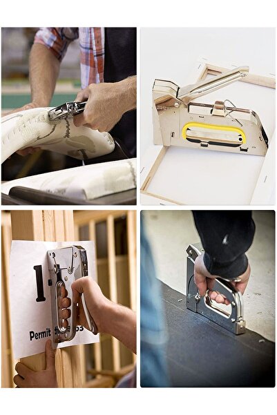 Zephoo 4-8 mm Zımba Tabancası Mobilya Döşeme Mekanik Zımba Makinesi 5000 Adet Tel Hediye