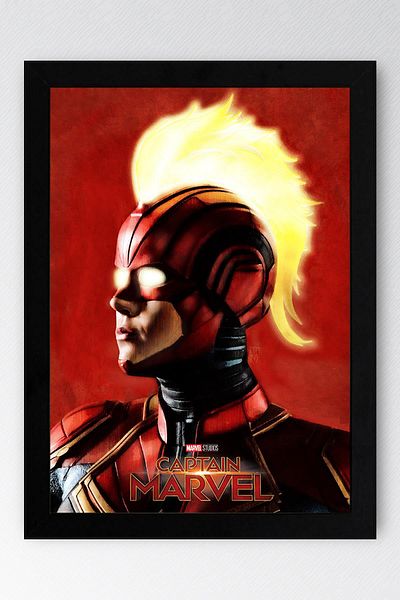 Saturn Pictură înrămată Captain Marvel - Pictură poster Captain Marvel