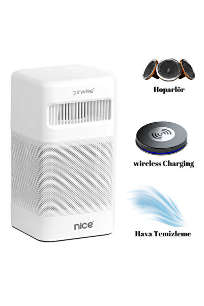 NİCE Airwise 4'in 1 Uv'li Mini Oda Hava Temizleyicisi H.e.p.a.13-bluetooth Speaker-wireless Şarj