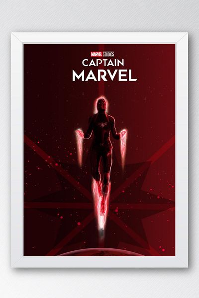 Saturn Pictură înrămată Captain Marvel - Pictură poster Captain Marvel