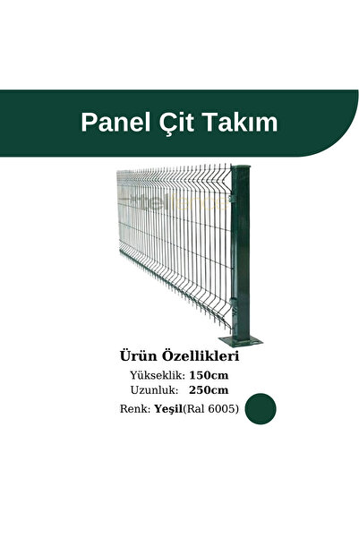 Telfence Panel Çit Takım 150x250cm Yeşil Renk