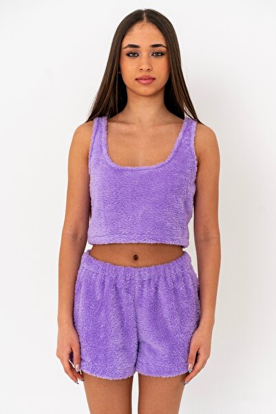 bysezerozer WELSOFT ÇİFT TARAFLI YUMUŞAK KOLSUZ ASKILI ŞORTLU TAKIM YUMUŞAK PELUŞ