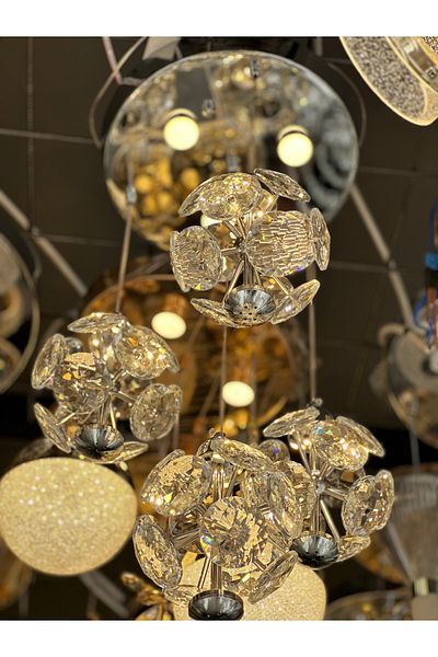 Led 2025 Model Chandelier - 4 Pendant Crystal Lux Led