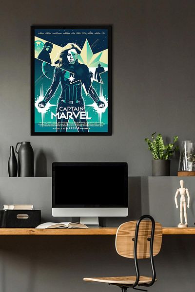 Saturn Pictură înrămată Captain Marvel - Pictură poster Captain Marvel