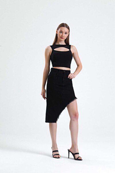 KENE FUSTA DE DENIM CU FĂRĂ LA LATERALE PENTRU FEMEI