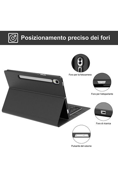 m.tk moveteck Tablet Case for Samsung Galaxy S10 Ultra 14.6 Inch Sm-X920 Case with Keyboard Bluetooth Case with Pen Compartment Q