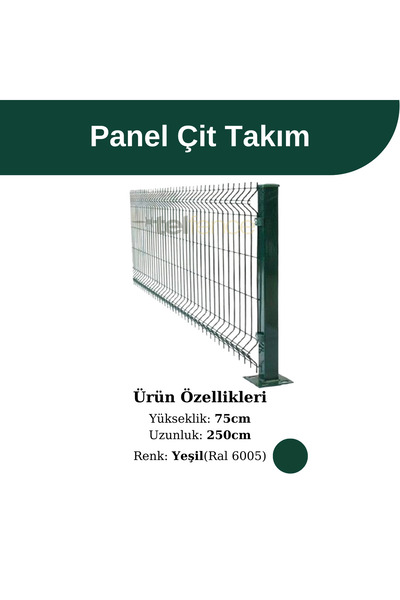 Telfence Panel Çit Takım 75x250cm Yeşil Renk
